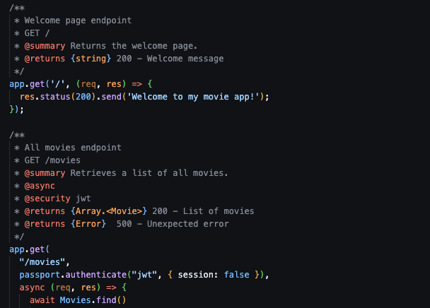 screen shot of javascript code