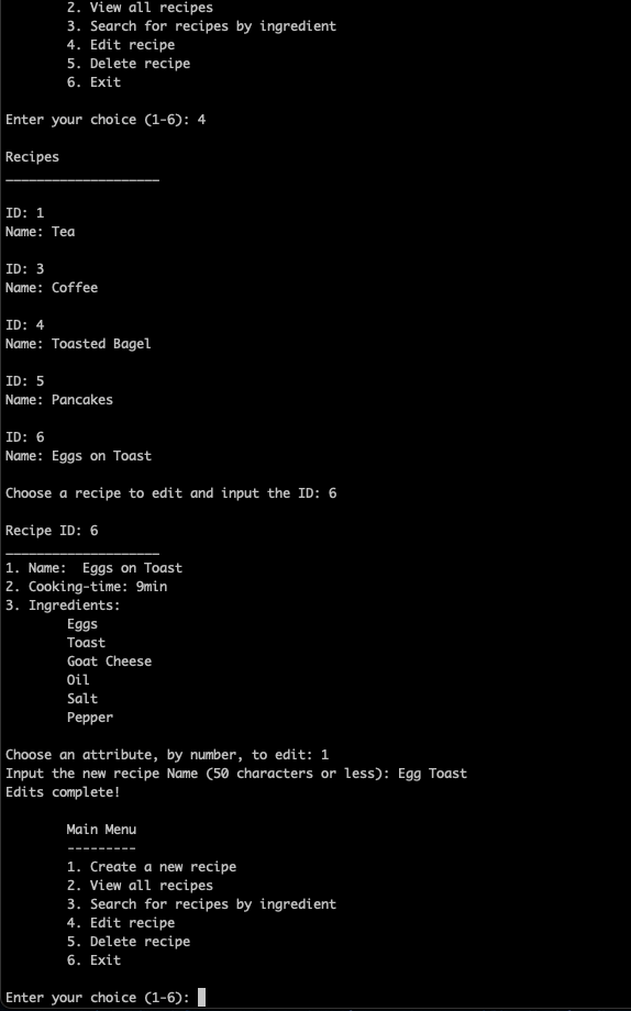 screen shot of my test code